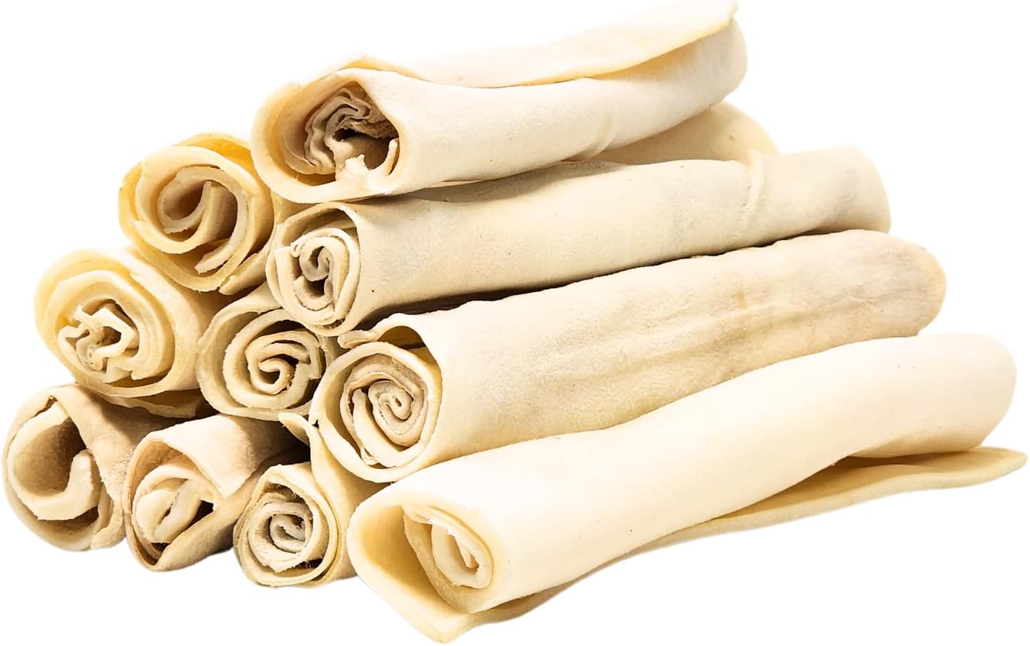 hotspot pets 20 Pack Dog Chew Bundle - 10 Pack of 6-7 Inch Certified Facility Rawhide Dog Chews + 10 Pack of 8 Inch Rawhide Retreiver roll Dog Chews -Large All Natural Beef Rawhide Chews