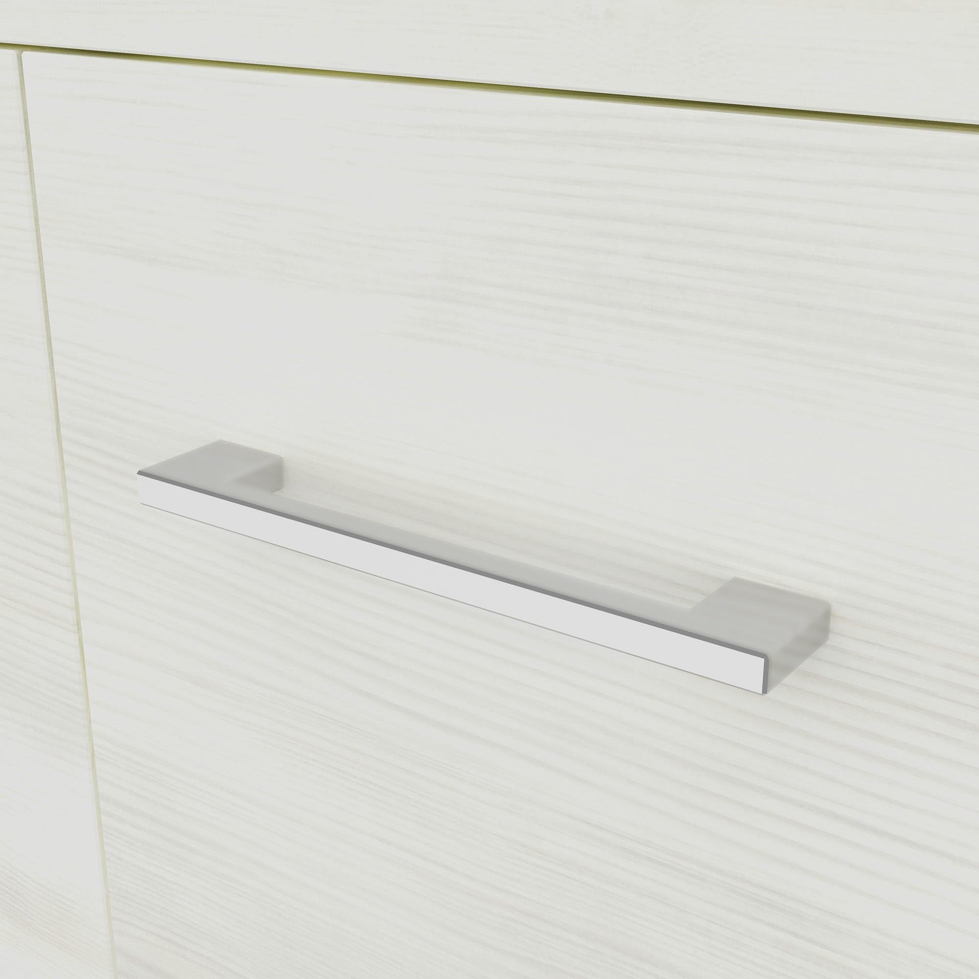 Kiamami Valentina - Mobile bagno a terra 55cm rovere bianco, lavabo e specchio 52x69 Rimini