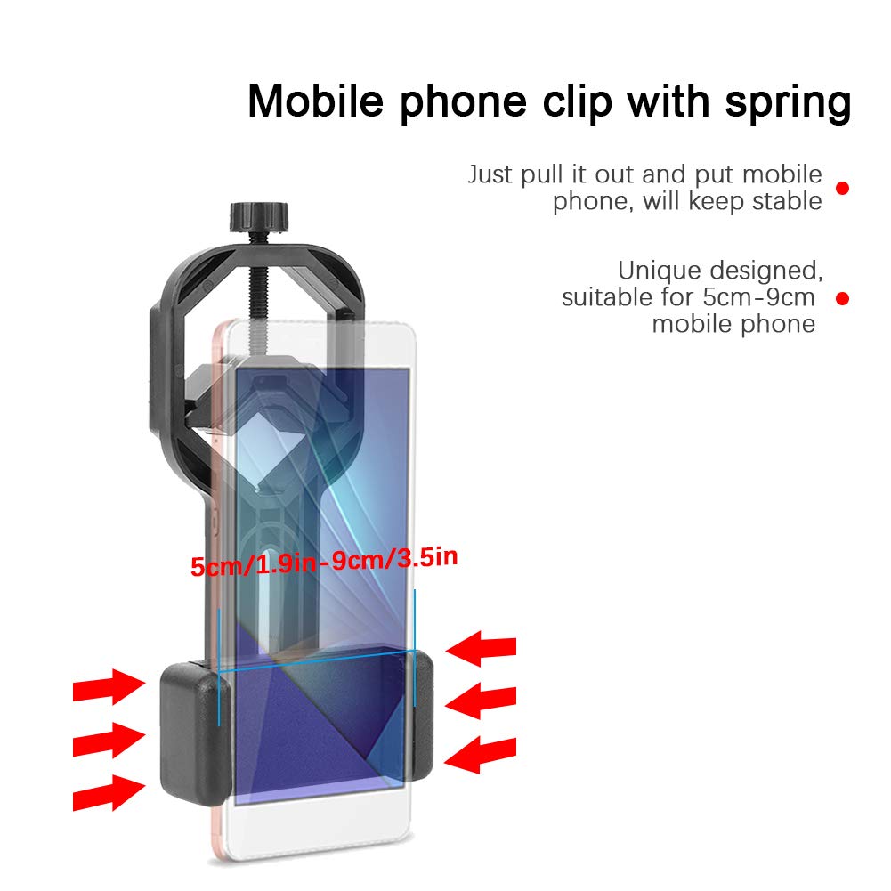 Adapter do Fotografii Telefonu Komórkowego, Uchwyt Adaptera do Telefonu Teleskopowego, Uchwyt Adaptera do Telefonu Komórkowego Kompatybilny z Lornetkami, Lunetami, Teleskopami itp.