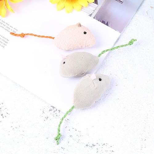 Miniatura 4 de 3pcs Plush Simulation Mouse Cat Realistic Fur Mice with Long Tail for Interactive Play and Chewing Stimulates Cats and Kittens and Pet
