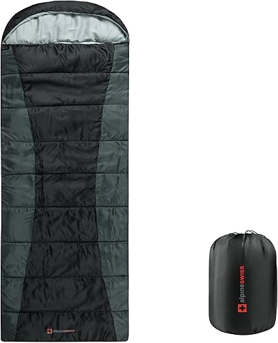Alpine Swiss Saco de dormir de 32.0 F (32F), ligero, impermeable, con saco de compresión, para adultos, para todas las estaciones, camping,