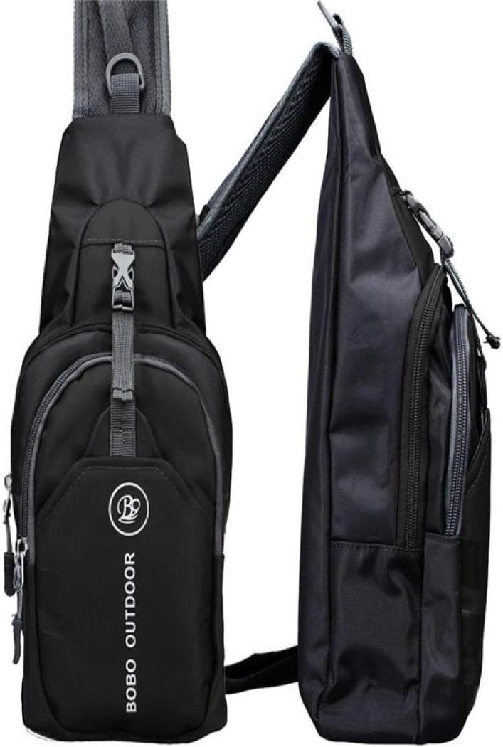 Anyada Mens Shoulder Bag,Sling Bag Chest Shoulder Backpack Casual Crossbody Shoulder Triangle Packs Daypacks for Men (Black)