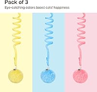 Vista 6 de Potaroma Hanging Fluffy Cat Catnip Ball Toys 3 Pcs with Bell, Interactive Cat Teaser Retractable Toys Indoor Kitten Play Chase Exercise Physical