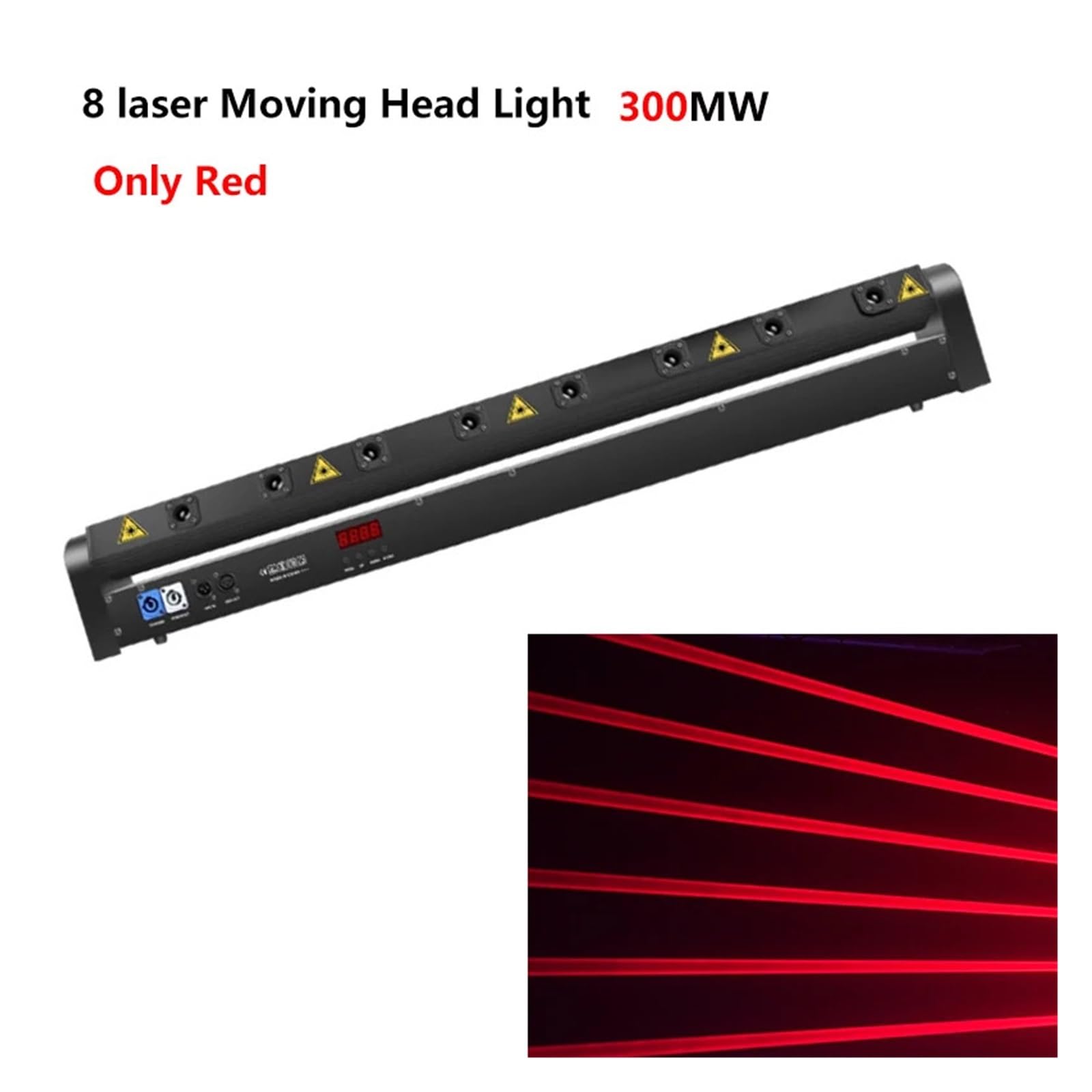 Pełnokolorowa ruchoma głowica świetlna RGB 8 oczu, sterowanie DMX512, efekt świetlny na scenie, wesele, przyjęcie urodzinowe, DJ, dyskoteka Łatwa instalacja(300MW Red)