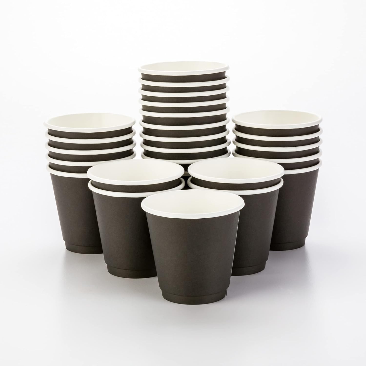 Restaurantware 8 Ounce Disposable Coffee Cups 500 Double Wall Hot Cups For Coffee - Lids Sold Separately Rippled Wall White Paper Insulated Coffee Cups For Coffee Hot Chocolate Tea And More