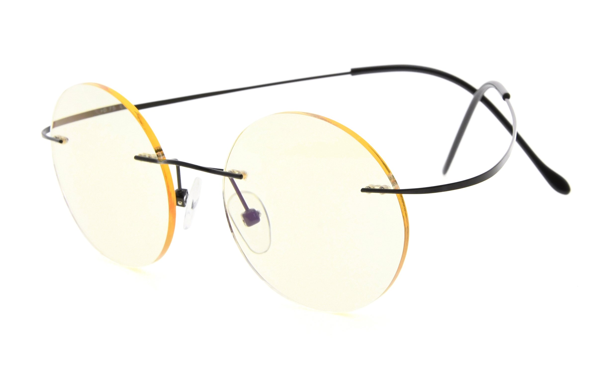 Eyekepper Titanium Rimless Orange Tinted Lenses Computer Reading Glasses Readers Men Women