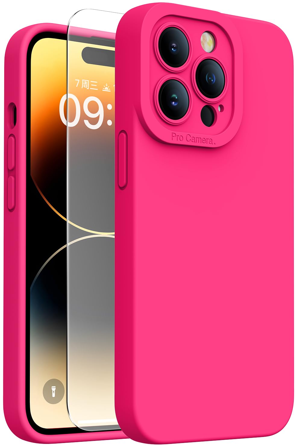 Funda magnética para iPhone 14 Pro con protector de pantalla, compatible  con carga inalámbrica, protección de cámara mejorada, funda protectora de 