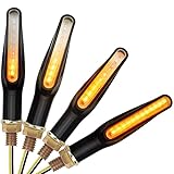 ZREE Intermitentes Moto LED,4pcs Mini Intermitente Moto Homologado Ámbar Agua que Fluye de Señal de Giro 12V Universales Motocicleta Luces Indicator Faros
