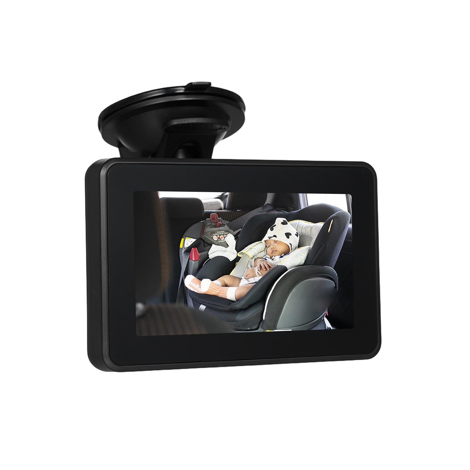 Walmeck Cámara de Espejo de Automóvil bebé HD 1080p Monitor de Automóvil con Gran Angular para Niños y Mascotas Negras
