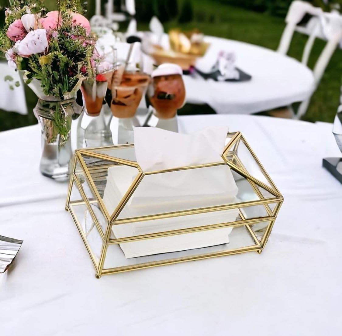 Personalized Glass Tissue Holder for Home, Office, Bathroom, Bedroom, Living Room, Center Piece,Gift Item, Luxury Living,Transparent Tissue Box