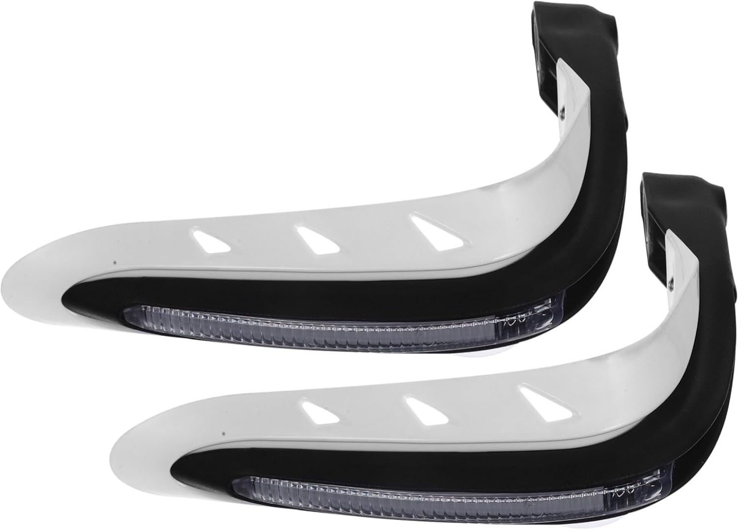 CHILDWEET 2pcs Handlebar Guard with Led Light Durable Motorcycle Handguard for Protection against Wind Debris Easy Installation Compatible with Motorbike Models White