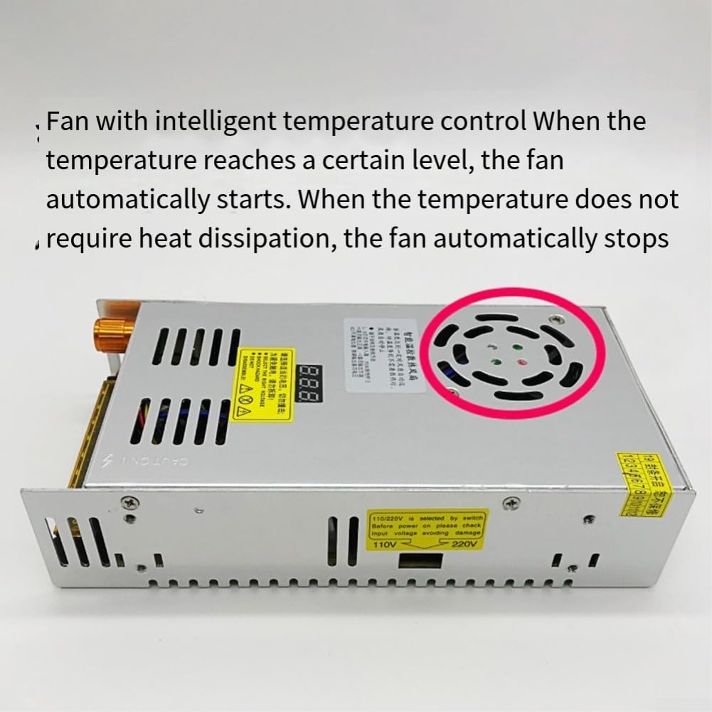 Alimentatore DC 0-24V 20A 480W Display digitale regolabile | Display digitale, regolazione precisa della tensione, intervallo di regolazione 0-24V, per laboratori e officine
