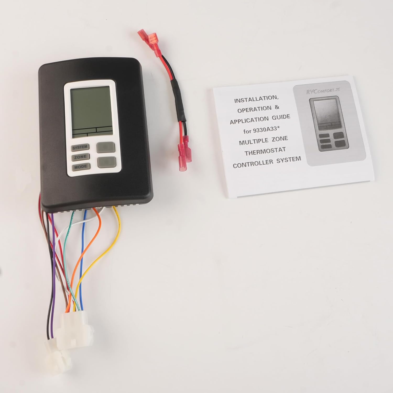 9330A3341 Digital Thermostat, Compatible with Coleman Mach 9330-33 Series Multiple Zone RV Digital Thermostat -12V Hot/Cool Temperature Control Wall Mount, Black