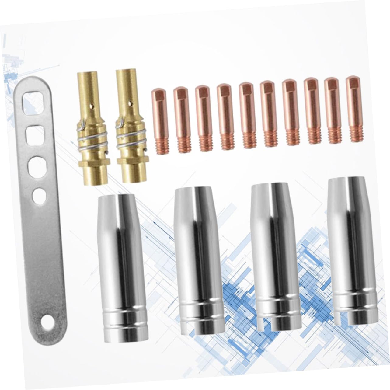 1set Electric Welding Accessories Kit for Mbak Torch Welding Nozzle Connecting Rod and Gas Shielded Torch Handle for and Compatible Models