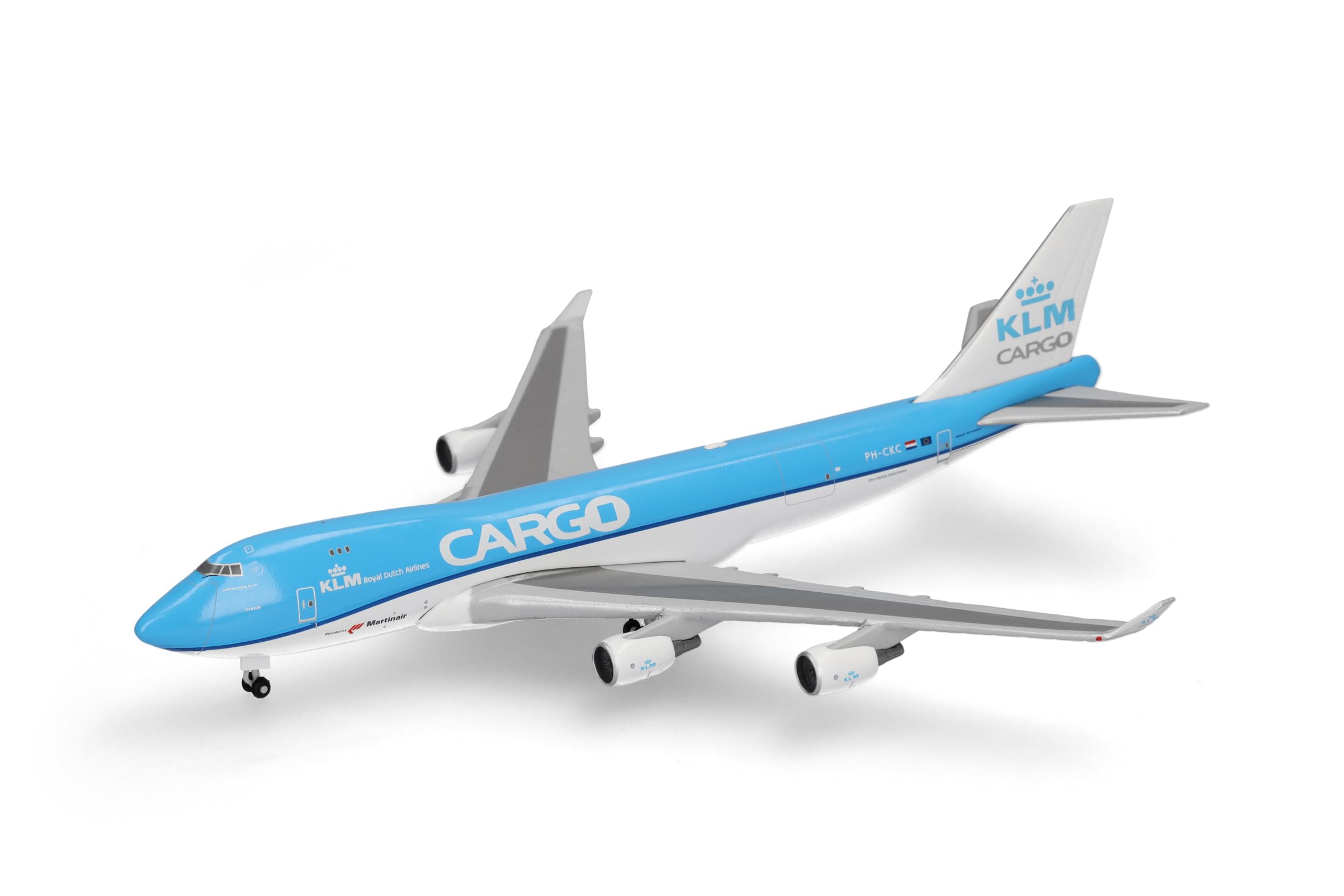 Herpa modellino aereo KLM Cargo Boeing 747-400ERF, miniatura in scala 1:500, pezzo da collezione, modello di aereo senza base, metallo