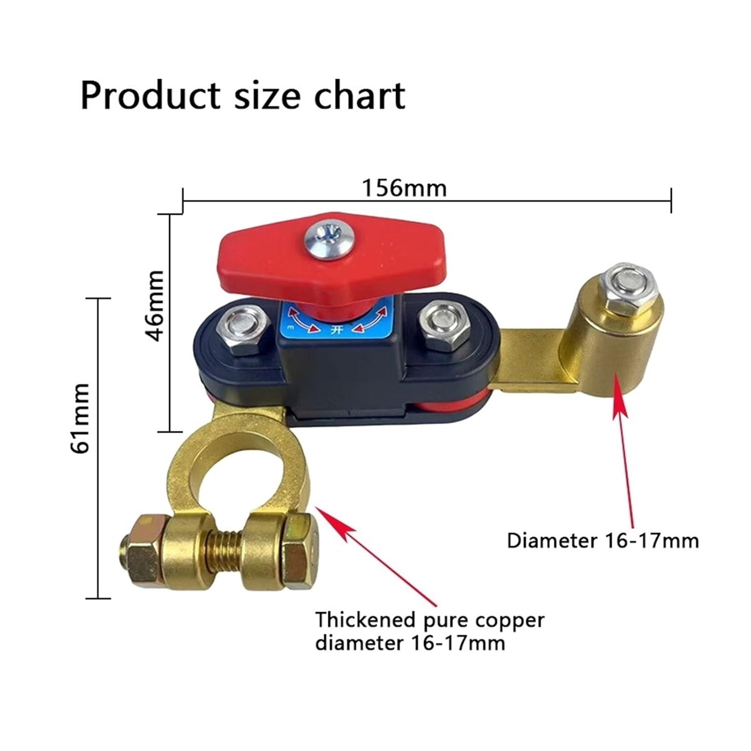 Car Battery Disconnect Switch Bidirectional Joint Can Rotate ﻿Anti-Power Off Leakage Circuit Breaker 12-24v