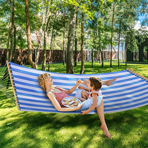 Patio Watcher 14 Ft Quick Dry Hammock With Double Size Solid Wood Spreader Bar Outdoor Patio Yard Poolside Beach Hammock With Chains, Waterproof And Uv Resistance, 2 Person 450 Pound Capacity #TOP6
