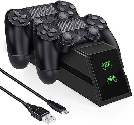 Amazon 最新型 Ps4 Slim Ps4 Pro Ps4 充電スタンド Ps4コントローラー 充電スタンド 急速 充電器 Wittimes 2時間で満充電 ２台同時充電可能 Led指示ランプ付き ケース 収納