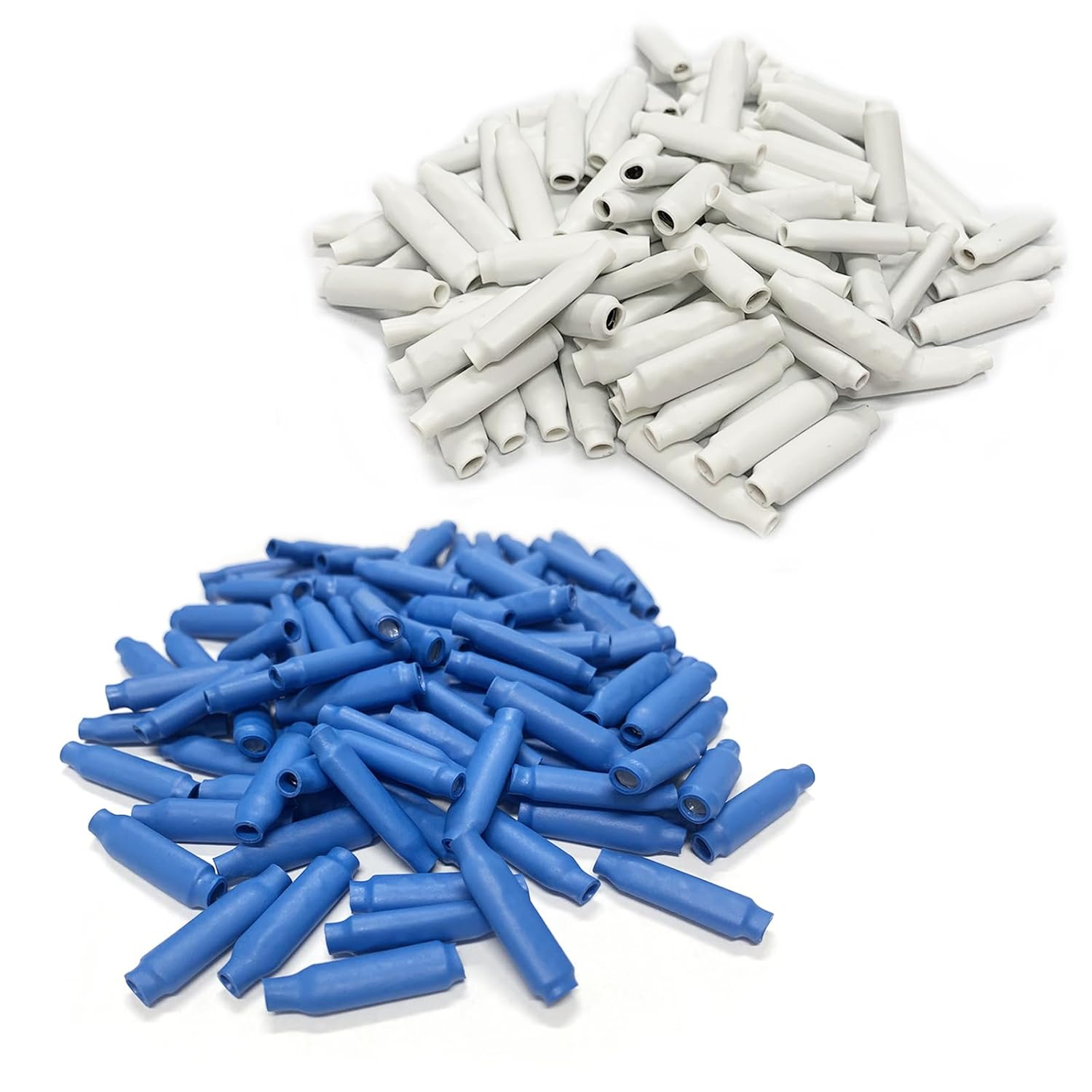 Low Votage Wire B Connectors with Filled Gel and Dry Set for Telephone Alarm Wire Crimp Bean Splice, White Dry 200pcs + Blue Wet 200pcs