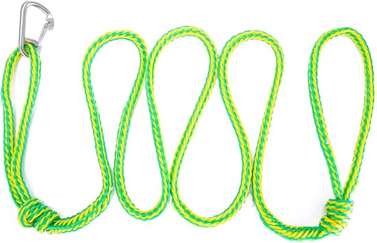Kayak Tow Rope Short,Heavy Duty Jet Ski Dock Line with Clip,Small Boat Tow Rope with Hook for Anchor PWC Pontoon Marine 7ft. 1 Pack