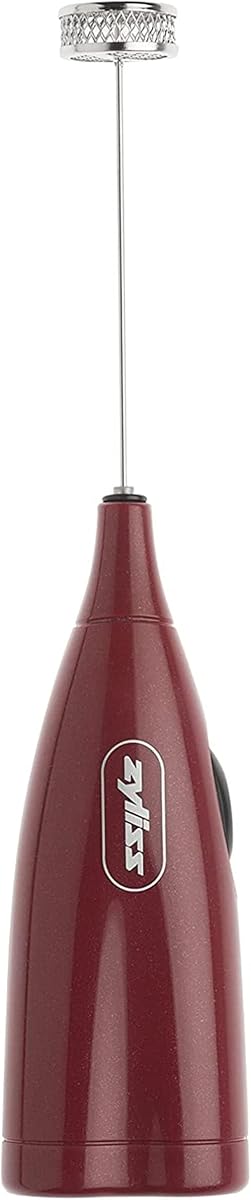 Zyliss Handheld Electric Milk Frother Wand - Versatile Drink Mixer - Frother for Coffee, Cappuccinos, Lattes or Shakes for Perfect Foam, Hot or Cold - Red
