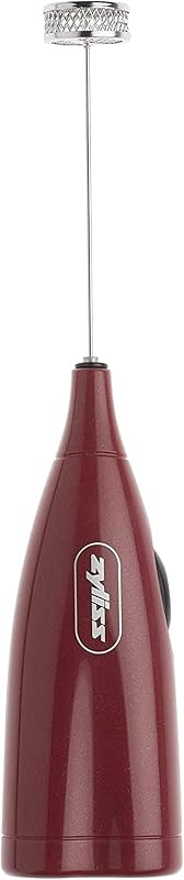 Zyliss Handheld Electric Milk Frother Wand - Versatile Drink Mixer - Frother for Coffee, Cappuccinos, Lattes or Shakes for Perfect Foam, Hot or Cold - Red