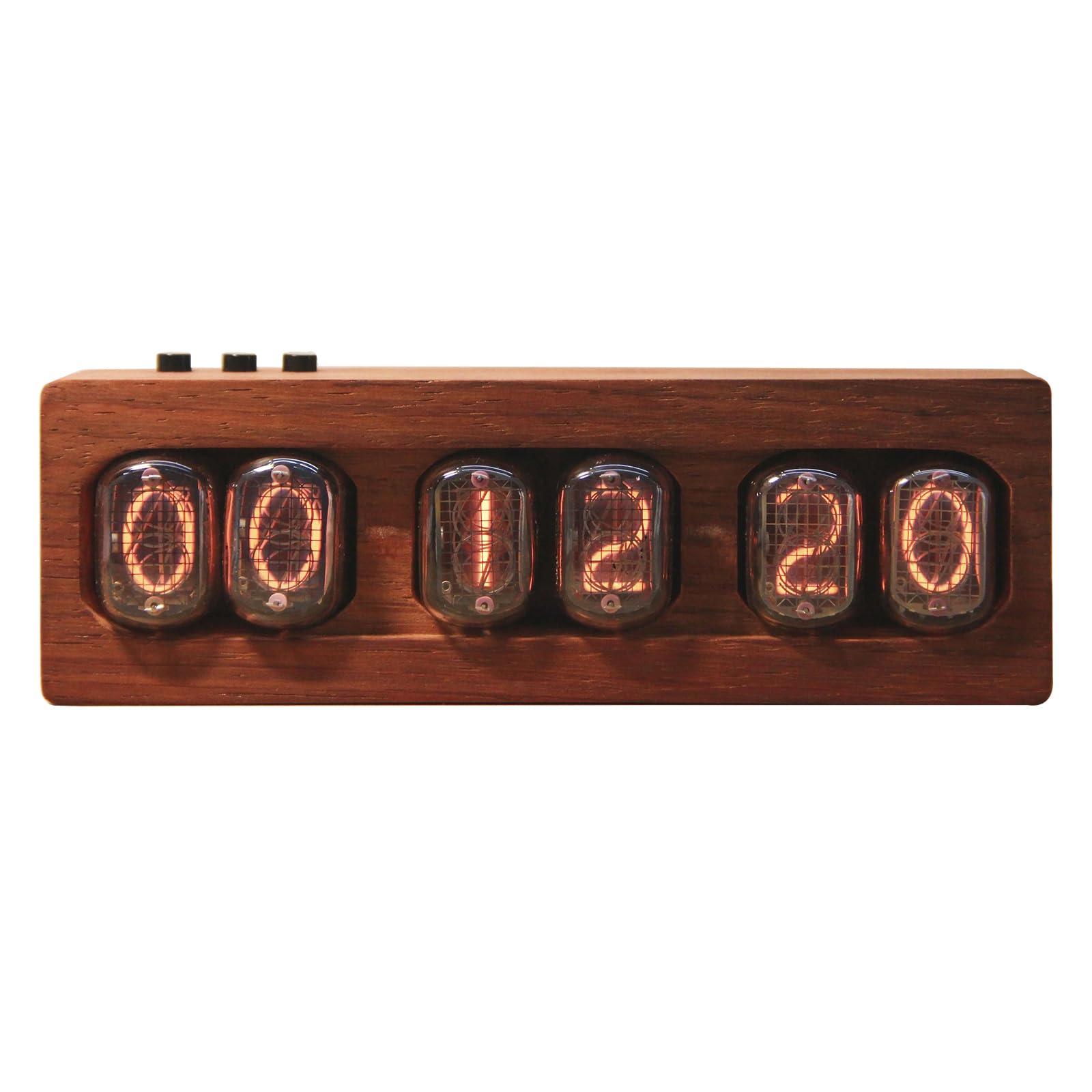 Vituord Brown In-12 Nixie Tube Clock, Vintage Digital Clocks, Desktop Diy Ornaments, With Power-Off Memory, Type-C Interface, Wooden Frame, Gifts For Decorating Rooms And Desks