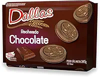 Biscoito Recheado Chocolate Dallas 345G, Biscoito Doce Recheado Sabor Chocolate, Marrom, Casquinha Crocante E Recheio Cremoso, Seleção De Sabores De Qualidade, Alimento Bem Feito Para Bem Servir