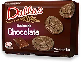 Biscoito Recheado Chocolate Dallas 345G, Biscoito Doce Recheado Sabor Chocolate, Marrom, Casquinha Crocante E Recheio Cremoso, Seleção De Sabores De Qualidade, Alimento Bem Feito Para Bem Servir