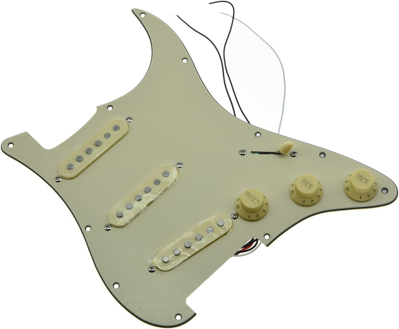 KAISH Loaded Strat Pickguard Pre-wired ST SSS Pickguard with Alnico Pickups Mint Green