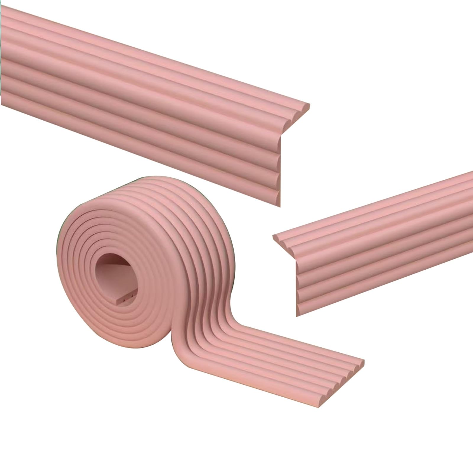 Furniture Corner Guard Edge, Foam Corner Bumpers,Furniture Sharp Edge Protector Strip W Shape, for Table,Countertop(Pink,4M)