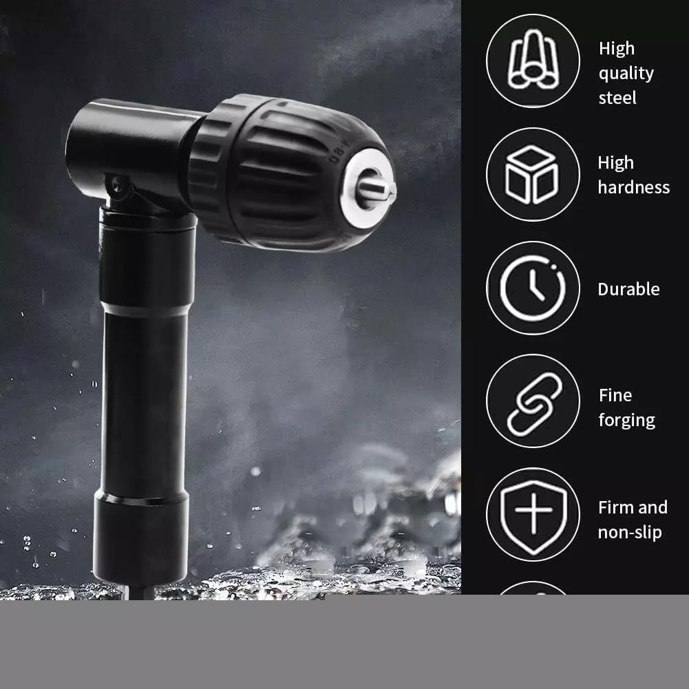 Crozgan Right Angle Drill 0.8-10mm Right Angle Bend Extension 90 Degree Professional Adapter Attachment Cordless for Tight Corner Workspace - Image 3