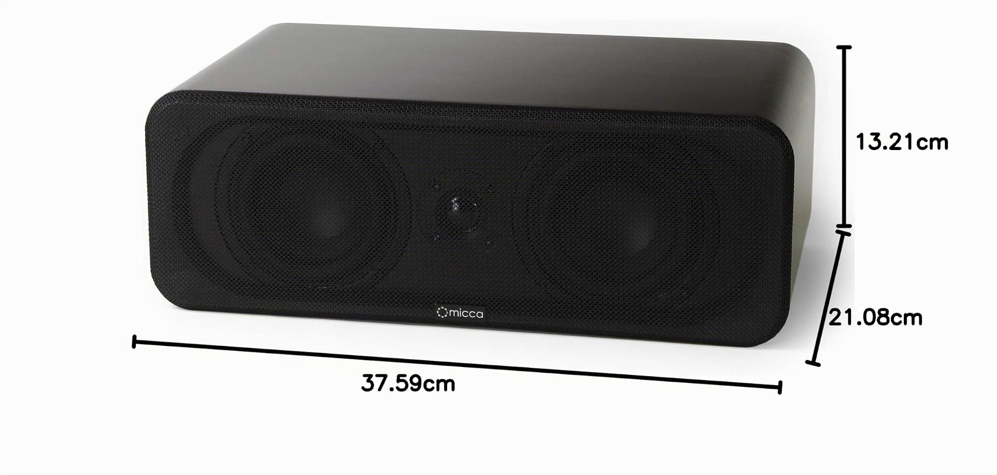 Micca RB42-C Premium Center Channel Bücherregal-Lautsprecher mit Zwei 4-Zoll-Tieftönern und Seidenhochtöner, klarerer Dialog für Heimkino-Surround-Sound-Systeme, einzeln, Dunkles Walnuss