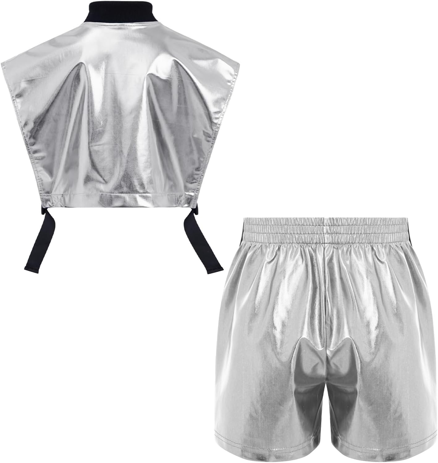 TiaoBug Kids Cropped Vest Short Set for Club Performance