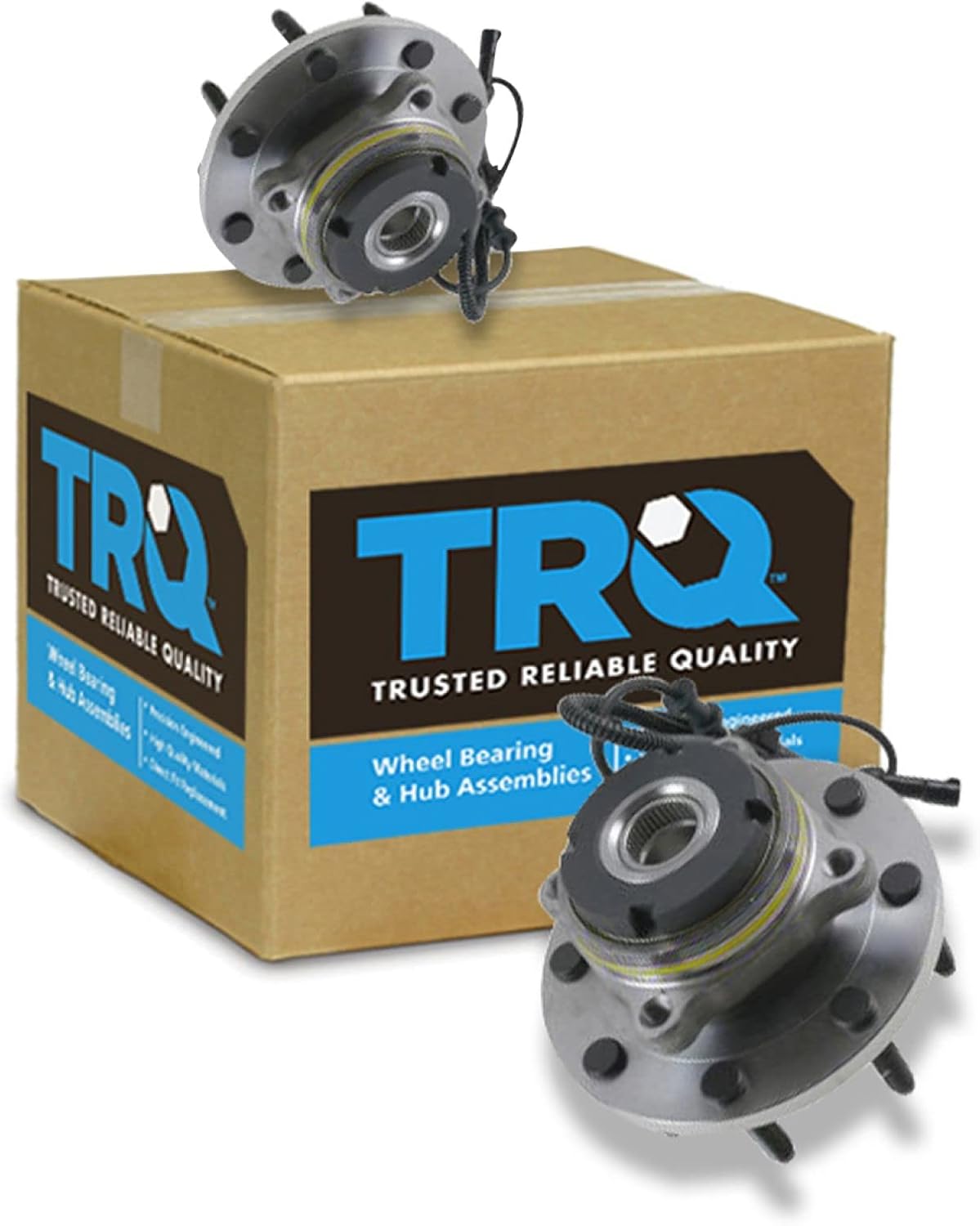 trq 2 piece front wheel bearing & hub assembly set 4wd compatible with 2000-2002 ford excursion 1999-2004 f-250 super duty f-350 super duty bha53310