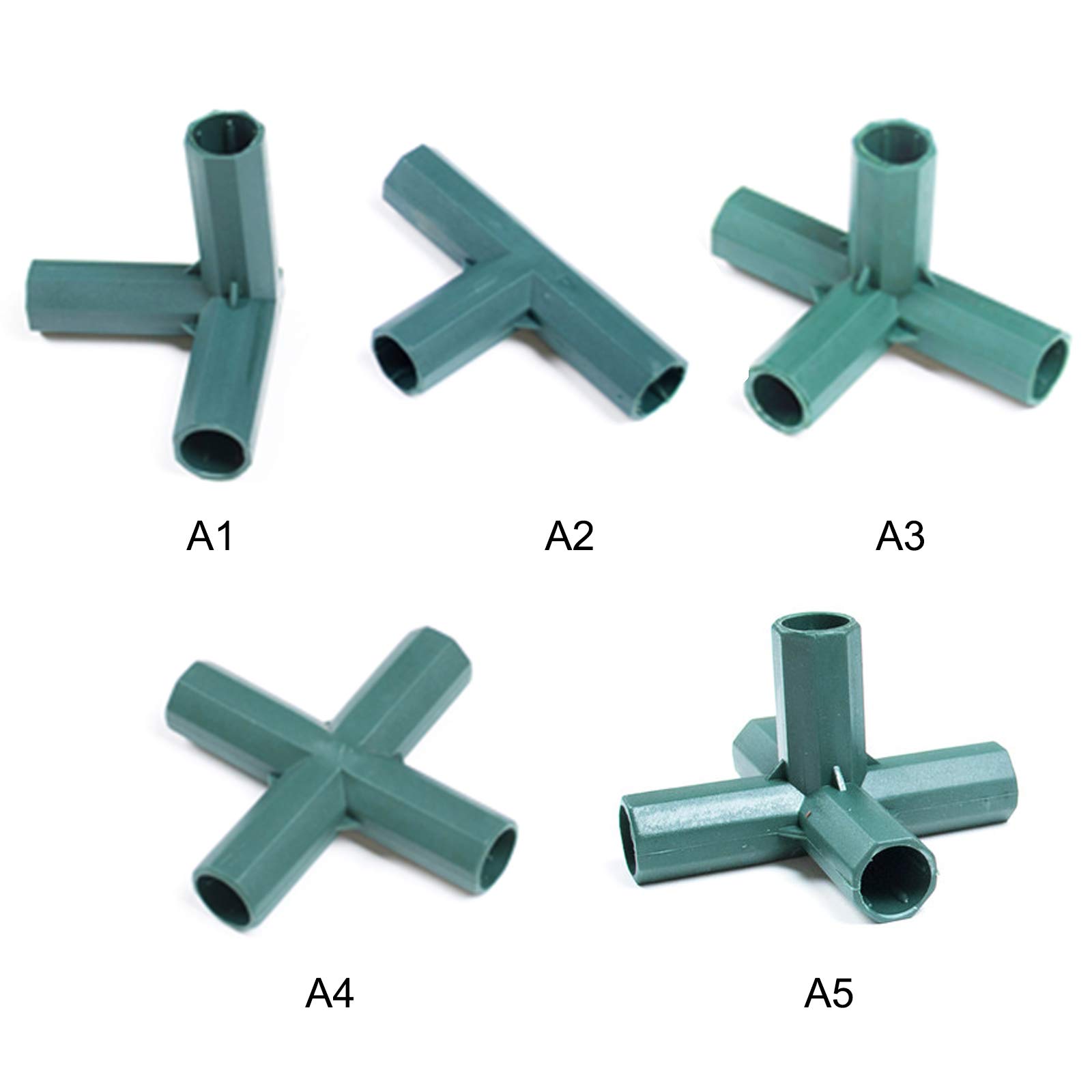 Raccorderia Per Serra 16mm: 10 Pezzi Di Connettori In Plastica Verde – Giunti A 3/4/5 Vie Per Tubi Da Giardino
