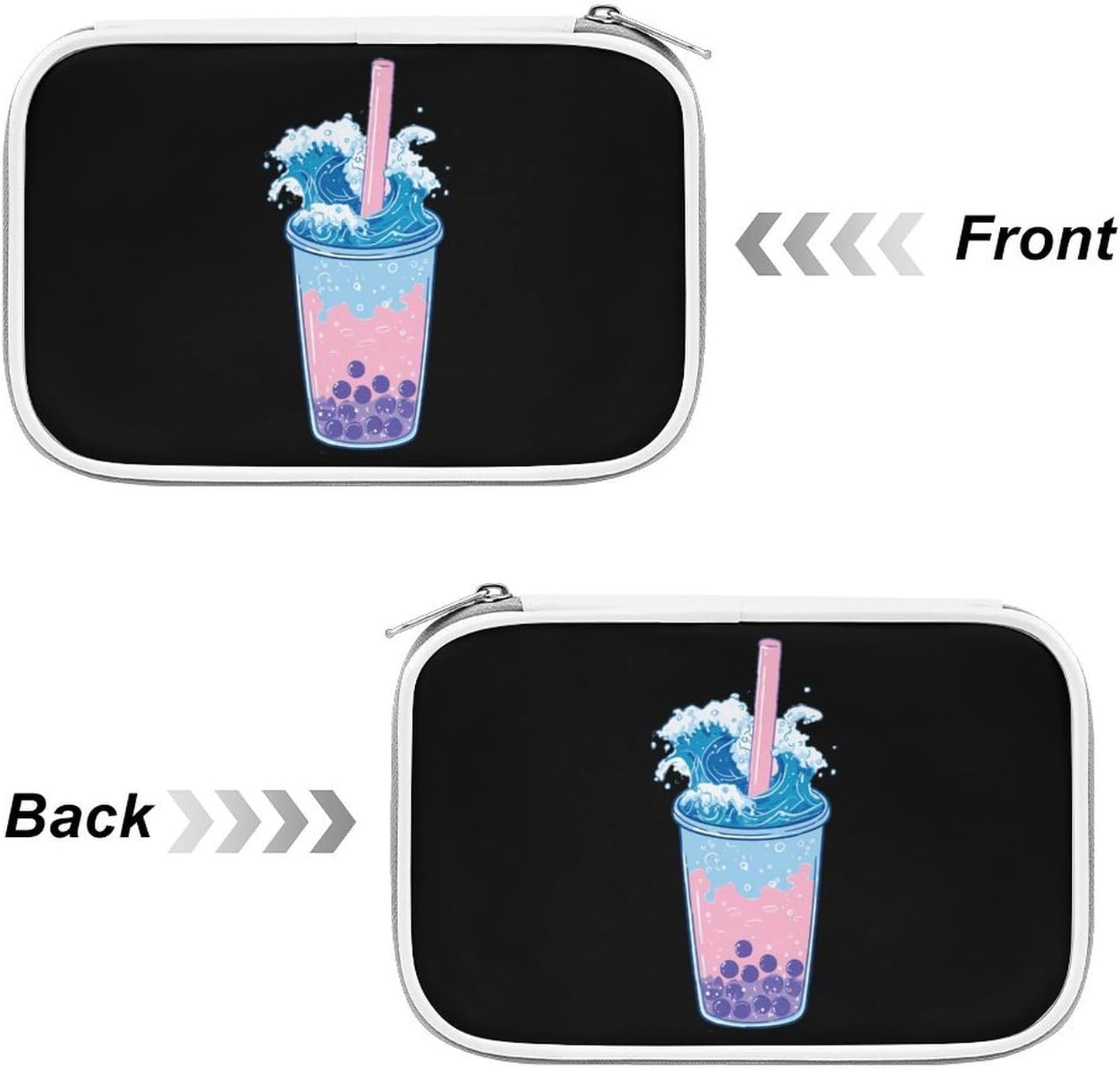Waves Ocean Cup Cosmetic Bag Makeup Brush Organizer Bags image 3
