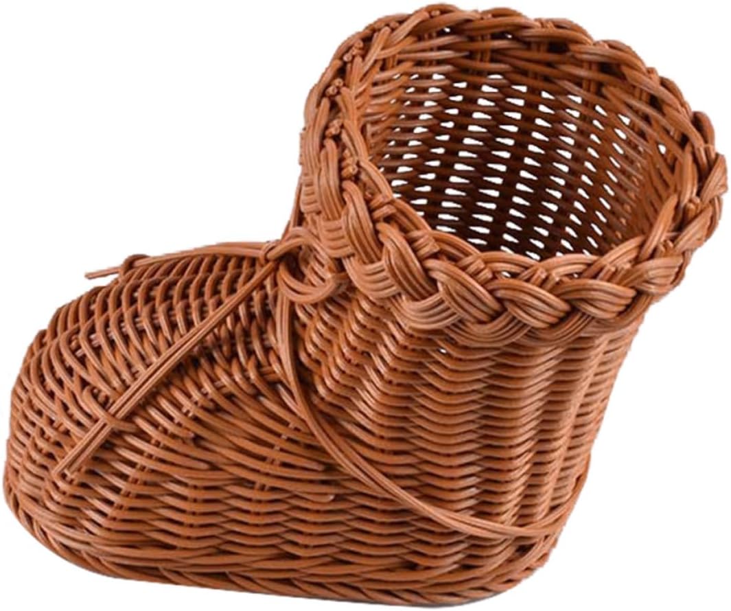 Yardwe Handwoven Christmas Interior and Home for Organization Decoration Rattan Storage Basket with Lid Holding Natural Brown Decorative Candies Fruits