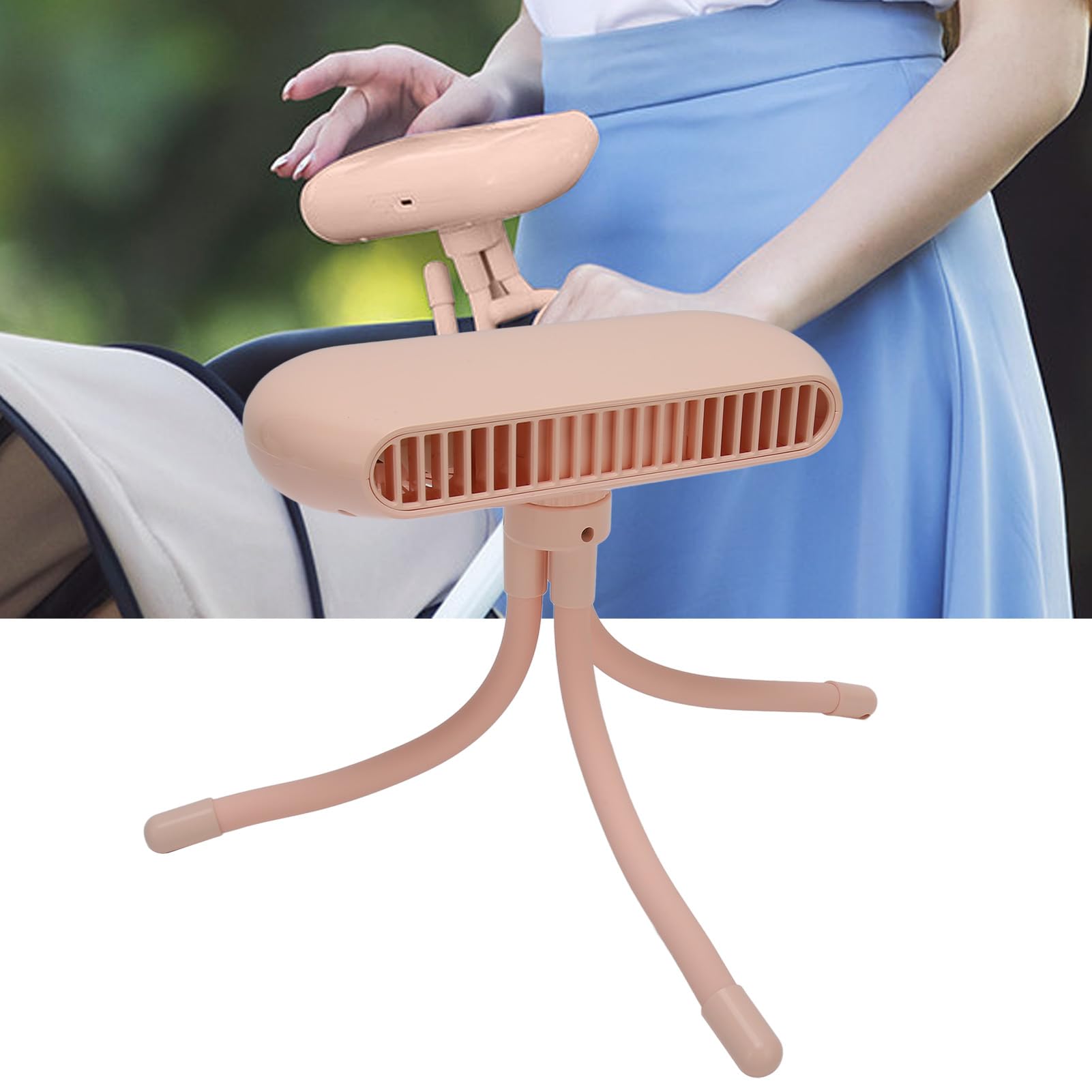 Annadue Ventilador Portátil para Cochecito, Trípode Flexible con Batería USB de 4 Velocidades, Ventilador para Cochecito con Clip para Bicicleta, Asiento de Coche, Cuna, Cinta de (PINK)