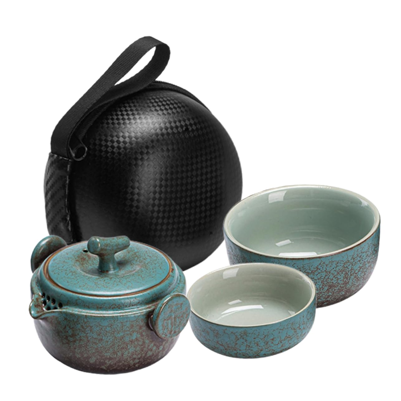 Teekanne Satz mit Stövchen und Tassen aus Chinesischer Keramik Tragbares Porzellan Teekannen Satz für Teepartys und Elegante Geschenkideen