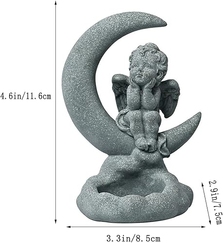 Miniatura 6 de livelyfish Estatua de ángel guardián, pequeña figura de querubín rezando, alas de arenisca, escultura de ángel para acuario, hogar, pecera,