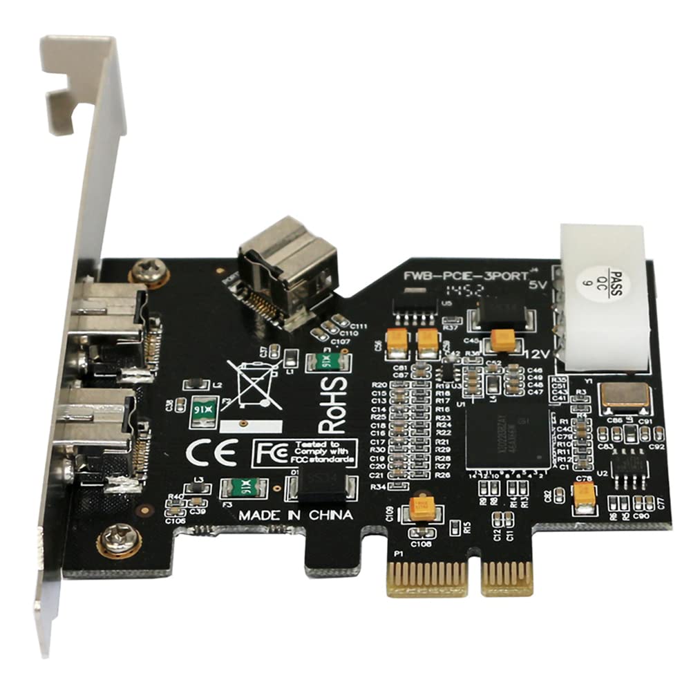 1pcs PCI Express PCI-E ×1 to 3 Ports 1394B Controller Card Add On Card for FireWire 800 IEEE 1394 B 2+1 Digital Camera Video Capture