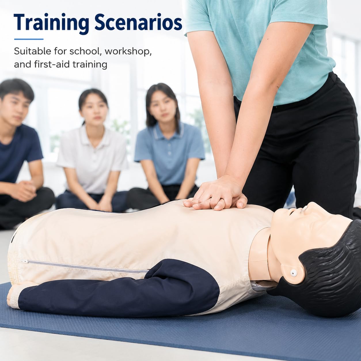 CPR-Trainingspuppe, Ganzkörper-Erwachsenen-CPR-Dummy-Übungspuppe für professionelles medizinisches Pflege- und Erste-Hilfe-Trainingsset