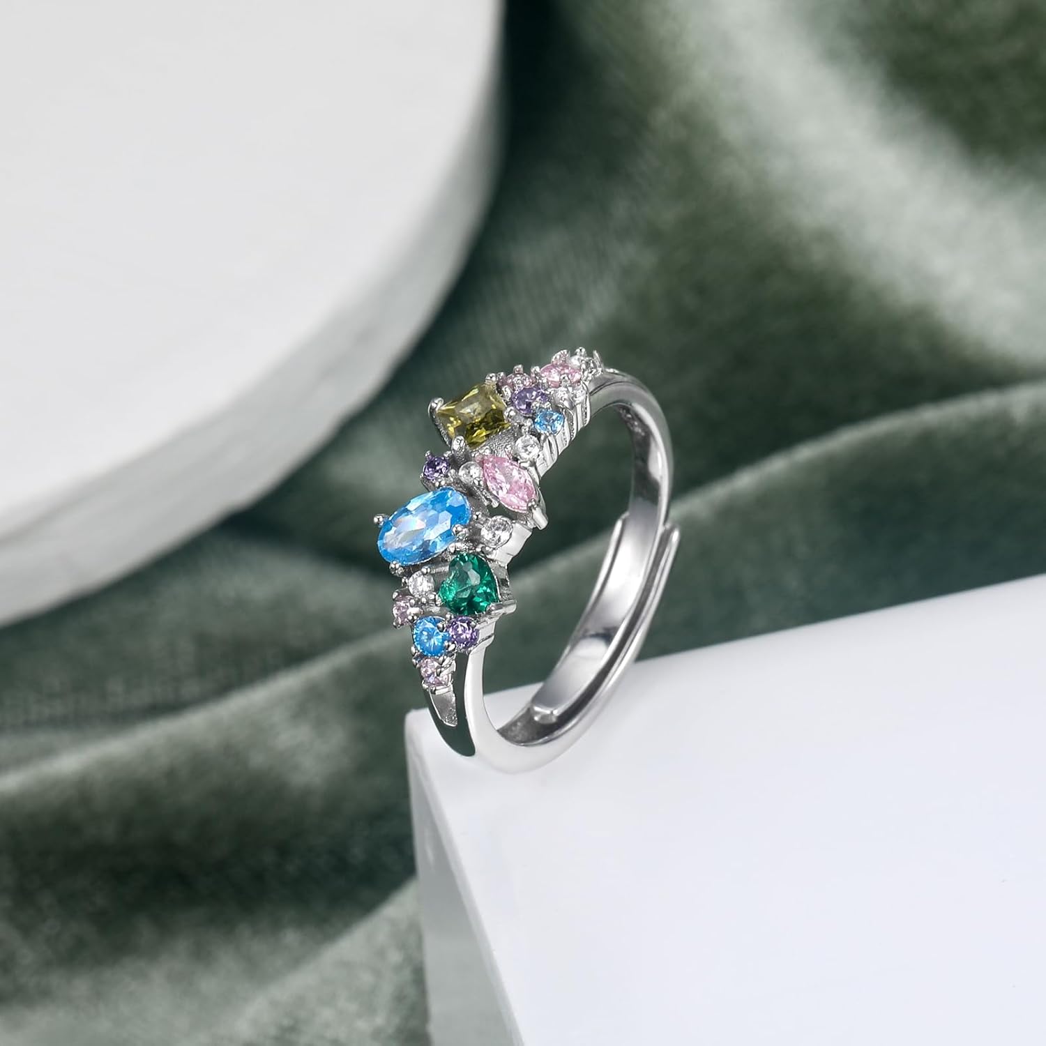 Evil Eye/Moon/Butterfly/Crown Rings 925 Sterling Silver with Colored Gemstone Jewelry Gifts for Women Her - Image 3