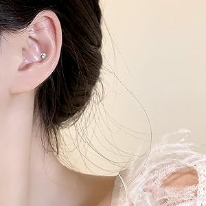 Piercing Labret In Acciaio Chirurgico 16G - Lunghezze 6-19 Mm Con Zircon - Foto 5