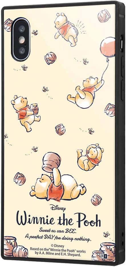 Inglem iPhone SE (3rd Generation), iPhone SE (2nd Generation), iPhone 8, iPhone 7 Case, Shockproof, Glass Cover, KAKU Disney, Winnie the Pooh, Perfect Day