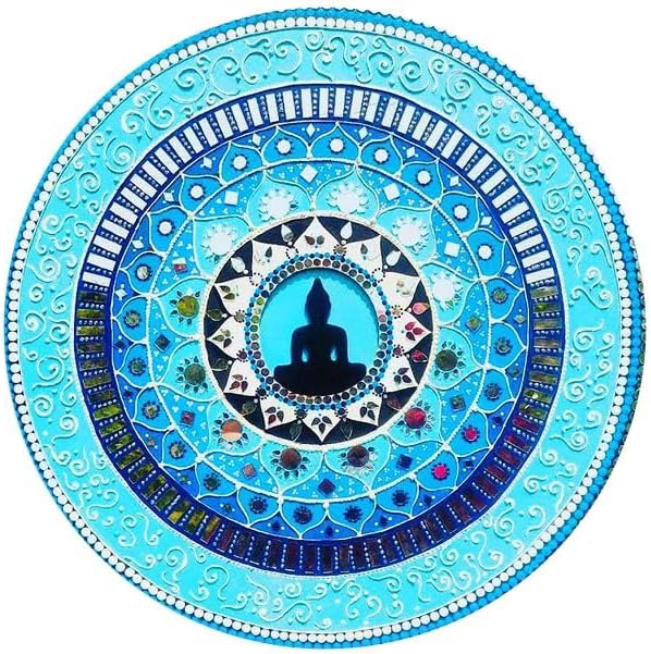 Handcrafted Buddha Mandala Wall Art with Mirror Mosaic