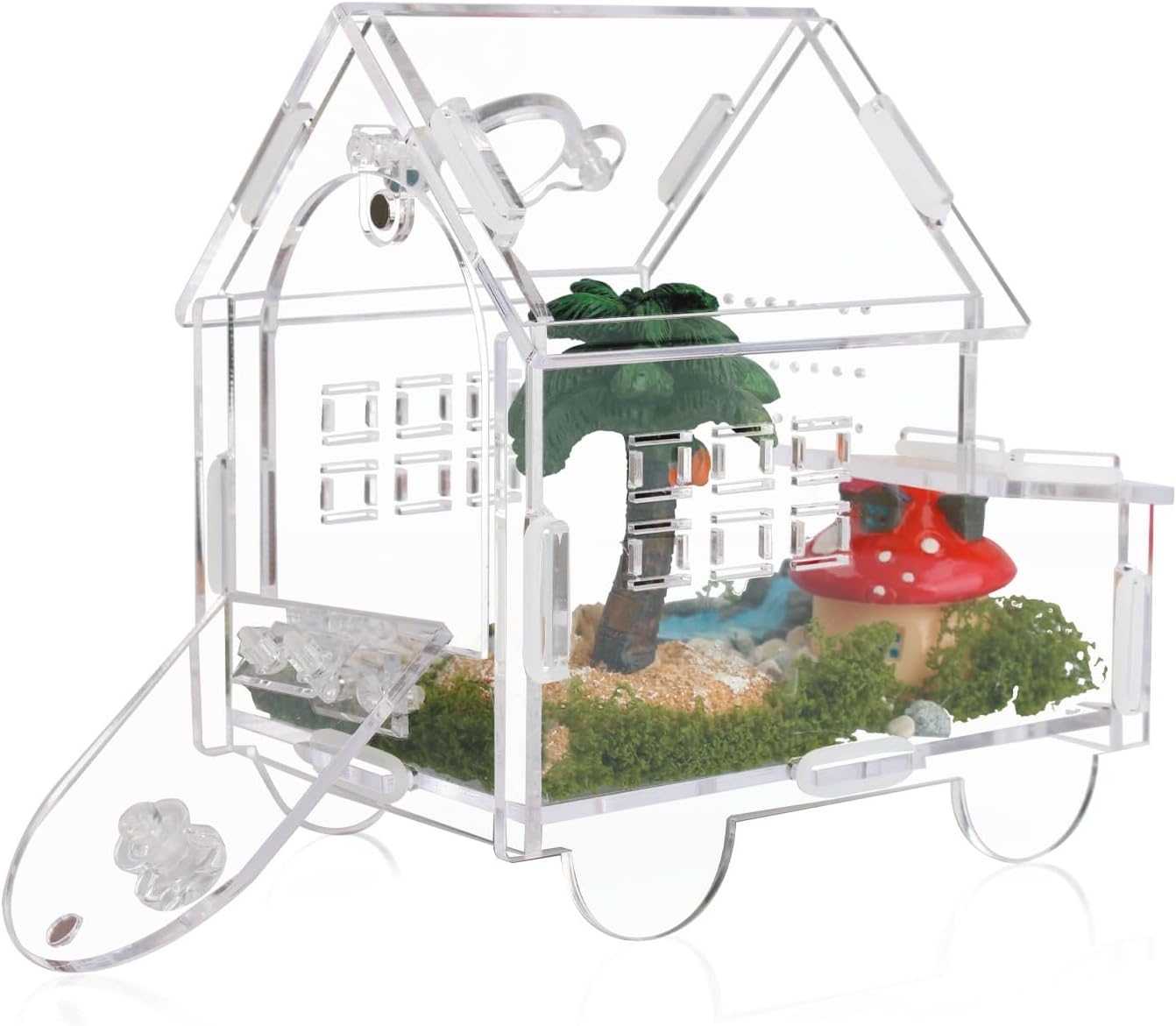 Premium Acrylic Jumping Spider Enclosure,Tarantulas & Praying Mantis – Versatile Spider Enclosure with Accessories, Ideal for Chameleon Cages, Cricket Keepers, and Bug Habitats