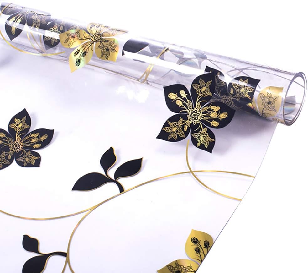 RayBoard PVC Table Cover Protector clear table pad Desk Pads Mats 1.5mm Crystal Transparent Flower Clear Environmentally Waterproof Soft Glass Multi-Size | Rectangular 23.6×48inches