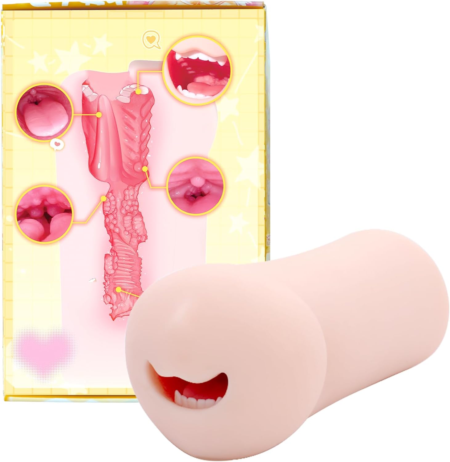 Male Masturbator Mouth Adult Toys for Men 1.41 LB | Soft TPE,Pocket Stroker